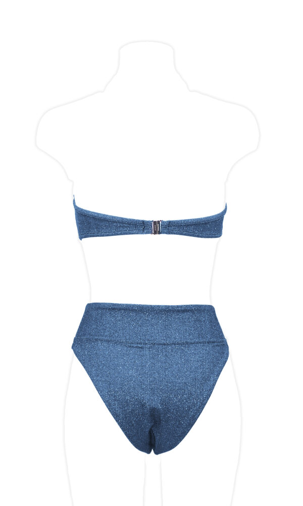 Haut de maillot de bain bandeau femme Roccapina en lurex & Bas culotte haute Espiguette
