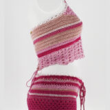 Profil droit Shorty Robinson & Top Eden Crochet framboise