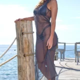 Robe de plage femme Lido en résille étain